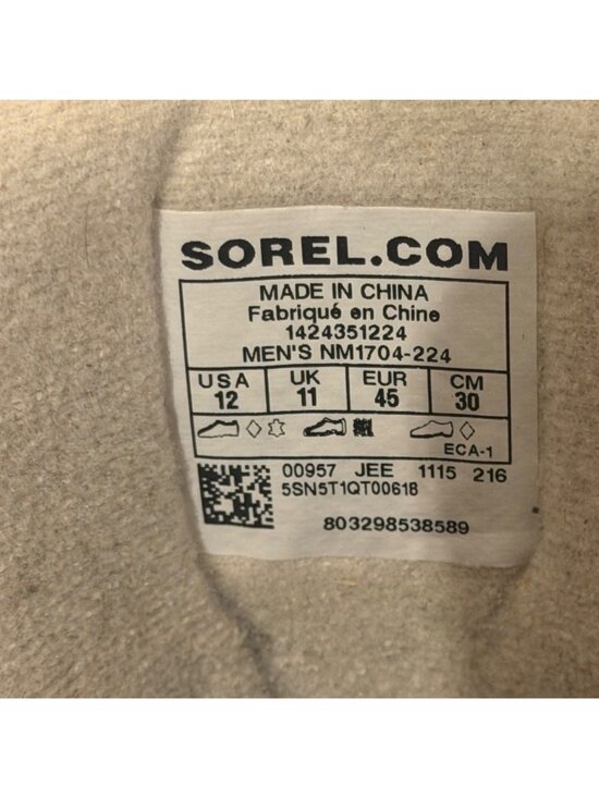 Sorel Mens Waterproof Leather Duck Boots Durable Winter Traction Sole - Size 12 main image 15